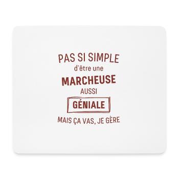 Marcheuse GÉNIALE rouge brunâtre foncé - Tapis de souris (format paysage) - blanc - Devant