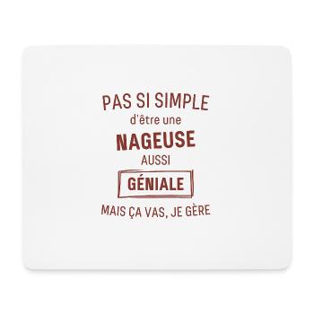 Nageuse GÉNIALE rouge brunâtre foncé - Tapis de souris (format paysage) - blanc - Devant