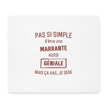 Marrante GÉNIALE rouge brunâtre foncé - Tapis de souris (format paysage) - blanc - Devant