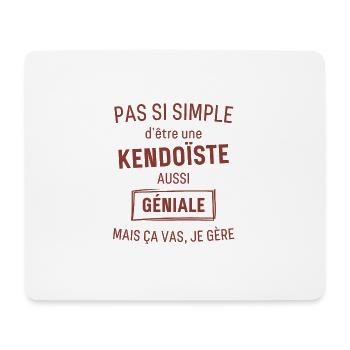 Kendoiste GÉNIALE rouge brunâtre foncé - Tapis de souris (format paysage) - blanc - Devant