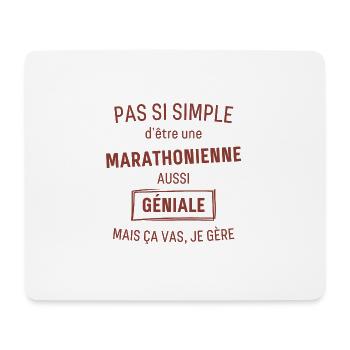 Marathonienne GÉNIALE rouge brunâtre foncé - Tapis de souris (format paysage) - blanc - Devant
