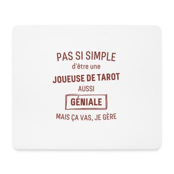 Joueuse de Tarot GÉNIALE rouge brunâtre foncé - Tapis de souris (format paysage) - blanc - Devant
