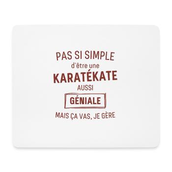 Karatékate GÉNIALE rouge brunâtre foncé - Tapis de souris (format paysage) - blanc - Devant