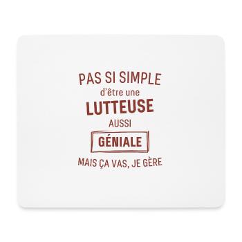 Lutteuse GÉNIALE rouge brunâtre foncé - Tapis de souris (format paysage) - blanc - Devant