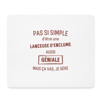 Lanceuse d'enclume GÉNIALE rouge brunâtre foncé - Tapis de souris (format paysage) - blanc - Devant