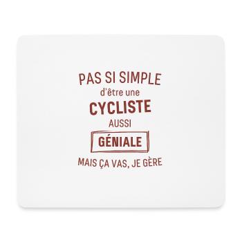 Cycliste GÉNIALE rouge brunâtre foncé - Tapis de souris (format paysage) - blanc - Devant