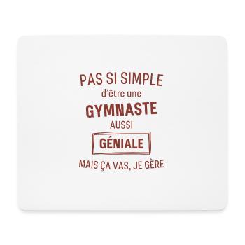Gymnaste GÉNIALE rouge brunâtre foncé - Tapis de souris (format paysage) - blanc - Devant