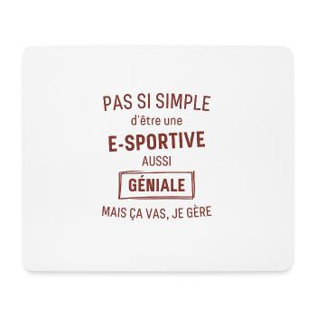E Sportive GÉNIALE rouge brunâtre foncé - Tapis de souris (format paysage) - blanc - Devant