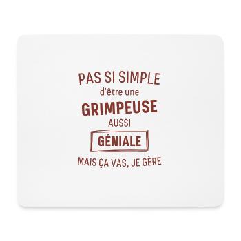 Grimpeuse GÉNIALE rouge brunâtre foncé - Tapis de souris (format paysage) - blanc - Devant