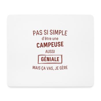 CAMPEUSE GÉNIALE rouge brunâtre foncé - Tapis de souris (format paysage) - blanc - Devant