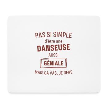 DANSEUSE GÉNIALE rouge brunâtre foncé - Tapis de souris (format paysage) - blanc - Devant
