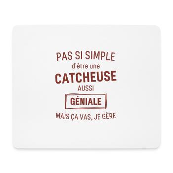 CATCHEUSE GÉNIALE rouge brunâtre foncé - Tapis de souris (format paysage) - blanc - Devant