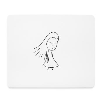 Girl sad tear crying - Mouse Pad (horizontal) - white - Front