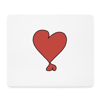 Deux coeurs coeur rouge coeur - Tapis de souris (format paysage) - blanc - Devant