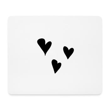 Trois coeurs coeur symbole amour - Tapis de souris (format paysage) - blanc - Devant