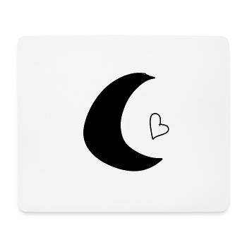 mond herz symbol - Mousepad (Querformat) - Weiß - Vorne