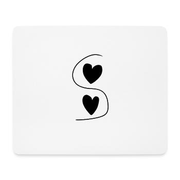 Line Two Hearts Heart Love - Mouse Pad (horizontal) - white - Front
