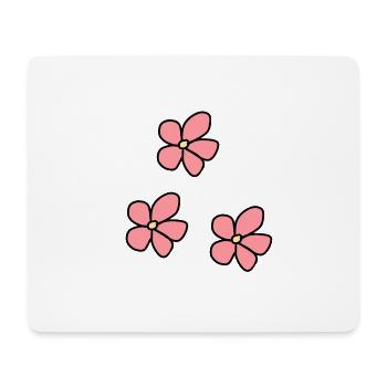Trois fleurs fleur rose plante symbole nature - Tapis de souris (format paysage) - blanc - Devant