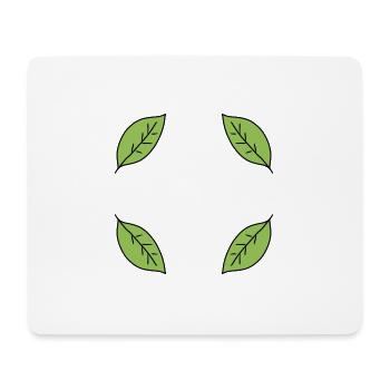 Forme de cadre de feuille Feuilles Nature Vert - Tapis de souris (format paysage) - blanc - Devant