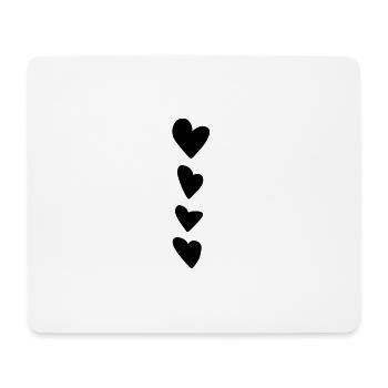 vier herzen herz symbol liebe form - Mousepad (Querformat) - Weiß - Vorne