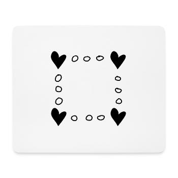 herz herzen muster symbol form liebe - Mousepad (Querformat) - Weiß - Vorne