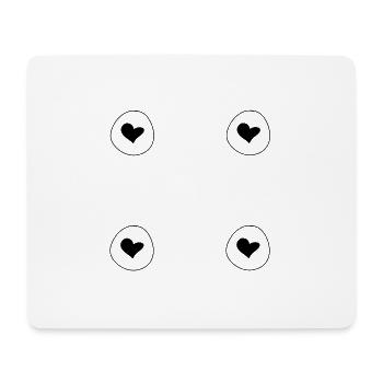 herz vier herzen form kreis symbol - Mousepad (Querformat) - Weiß - Vorne