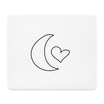 mond symbol Form herz - Mousepad (Querformat) - Weiß - Vorne