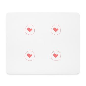 herz vier herzen form kreis symbol rosa - Mousepad (Querformat) - Weiß - Vorne