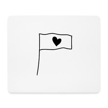 Drapeau Coeur Amour Symbole Forme - Tapis de souris (format paysage) - blanc - Devant
