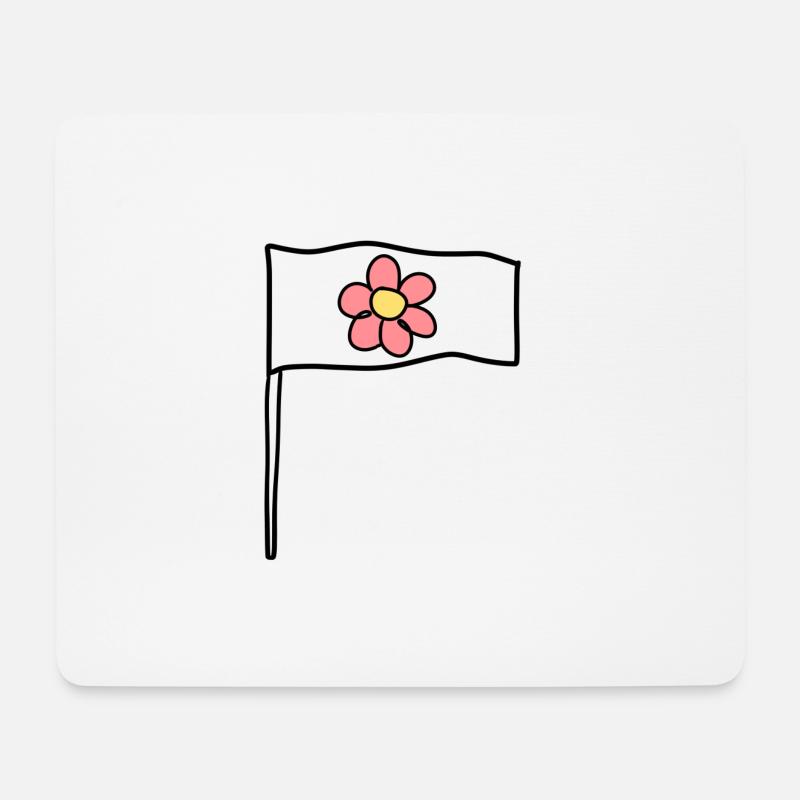 blume flagge rosa symbol form natur - Mousepad (Querformat) - Weiß