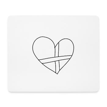 herz linien band pflaster - Mousepad (Querformat) - Weiß - Vorne