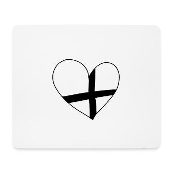 herz linien band pflaster kreuz - Mousepad (Querformat) - Weiß - Vorne