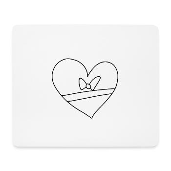 herz symbol liebe schleife - Mousepad (Querformat) - Weiß - Vorne