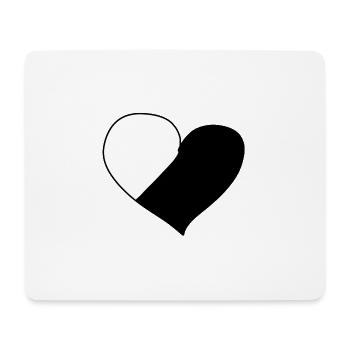 herz symbol zwei teile liebe - Mousepad (Querformat) - Weiß - Vorne