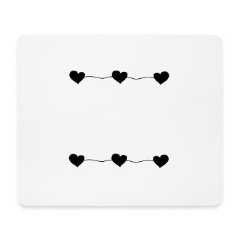 Six Hearts Line Heart Love - Tapis de souris (format paysage) - blanc - Devant