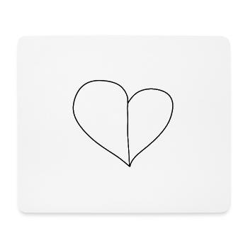 herz symbol zwei teile liebe - Mousepad (Querformat) - Weiß - Vorne