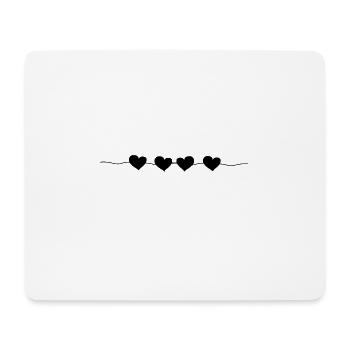 vier herzen linie liebe herz - Mousepad (Querformat) - Weiß - Vorne