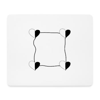 Cadre à quatre cœurs - Tapis de souris (format paysage) - blanc - Devant