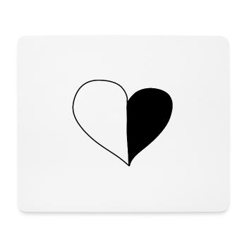 Heart Symbol Two Parts Love Pattern - Mouse Pad (horizontal) - white - Front