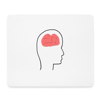 Head Profile People Side Brain Form - Mouse Pad (horizontal) - white - Front