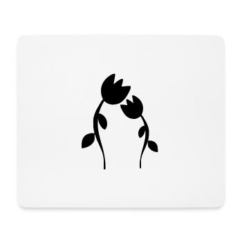 Flower symbol blossom plant two roses shape - Mouse Pad (horizontal) - white - Front