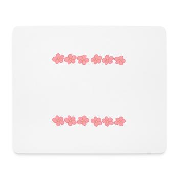 flowers blossom plant pink line - Mouse Pad (horizontal) - white - Front