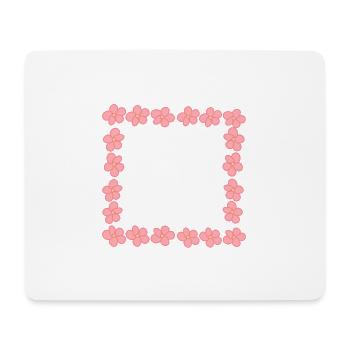 Flowers Blossom Plant Pink Frame - Mouse Pad (horizontal) - white - Front