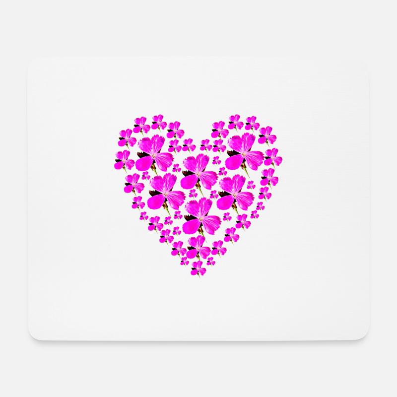 Herz aus Nelken - Mousepad (Querformat) - Weiß