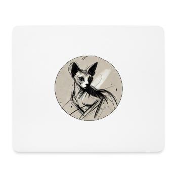 Sphynx portrait Kira - Tapis de souris (format paysage) - blanc - Devant