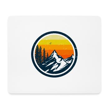 Conception d’aventure au coucher du soleil en montagne - Tapis de souris (format paysage) - blanc - Devant