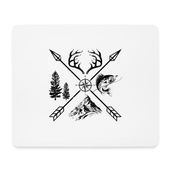 Abstrakte geometrische Strichkunst T-Shirt - Mousepad (Querformat) - Weiß - Vorne