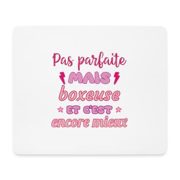 Pas parfaite mais boxeuse,Boxe,boxe - Tapis de souris (format paysage) - blanc - Devant