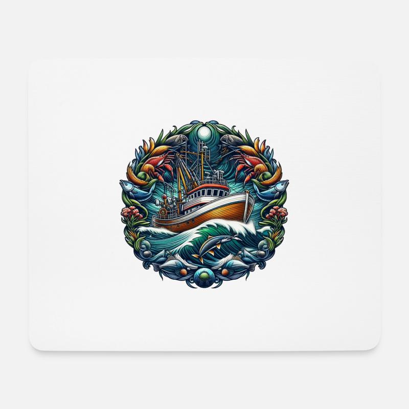 Fishing boat - Mouse Pad (horizontal) - white