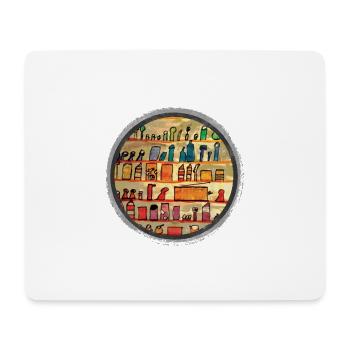 Abstract kitchen shelf illustration - Mouse Pad (horizontal) - white - Front